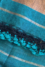 Jayshree Linen Jamdani 2 Pc Set – Teal Blue