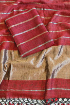 Jayshree Linen Jamdani 2 Pc Set – Red