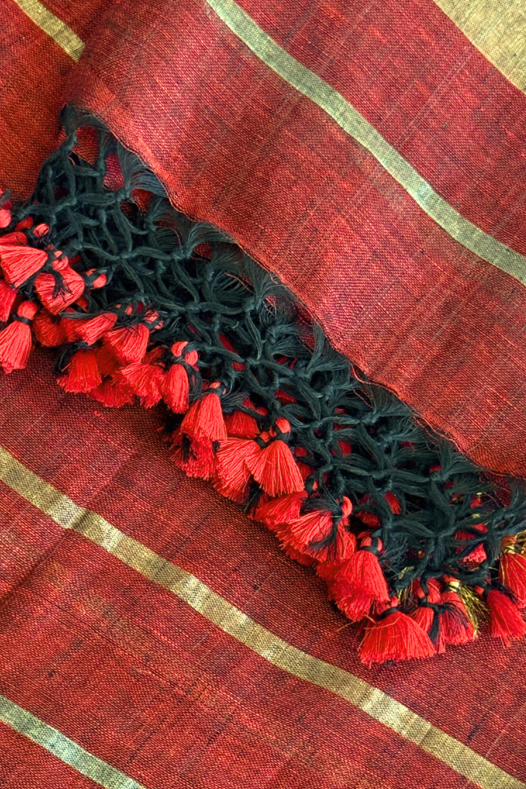 Jayshree Linen Jamdani 2 Pc Set – Red