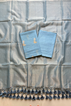 Pure Mul Chanderi With Kadwa Weaving - Powder Blue