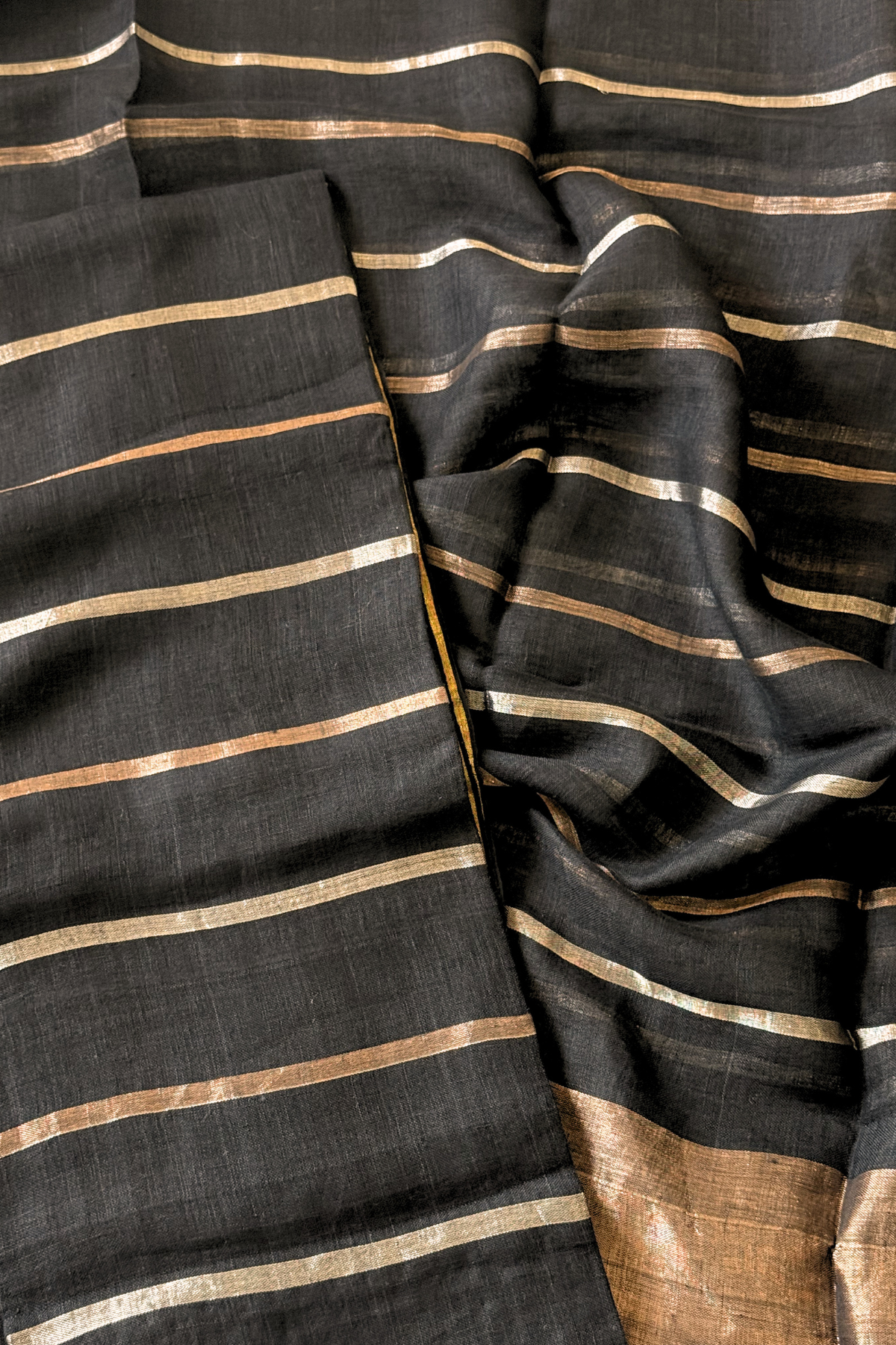 Jayshree Linen Jamdani 2 Pc Set – Black