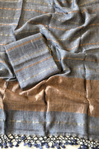 Jayshree Linen Jamdani 2 Pc Set – Grey