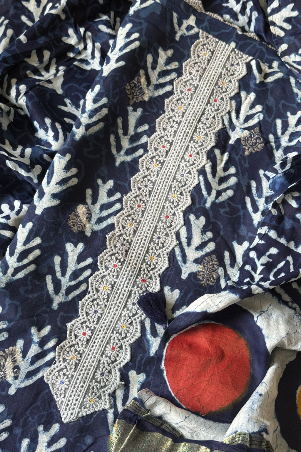 Modal -Batik print with banarasi weaving