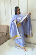 Upada Silk Fabric with banarasi weaving-Pestal Blue