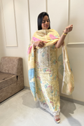 Digital Printed Kurta Set-Light Yellow