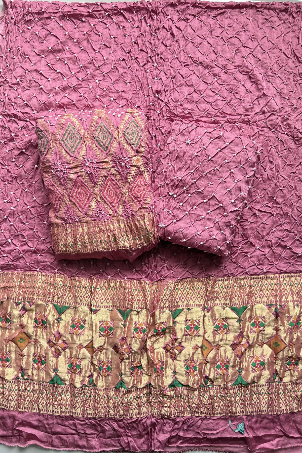 banarasi weaving With bandhej elegence - onion color