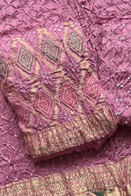 banarasi weaving With bandhej elegence - onion color
