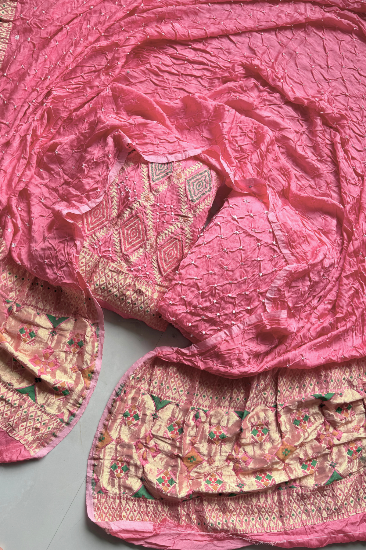 banarasi weaving With bandhej elegence - Light Pink