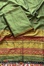 Cotton Jamdani 2 Pc Set – Olive Green