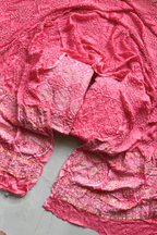 banarasi Upada weaving With bandhej - Peach Pink
