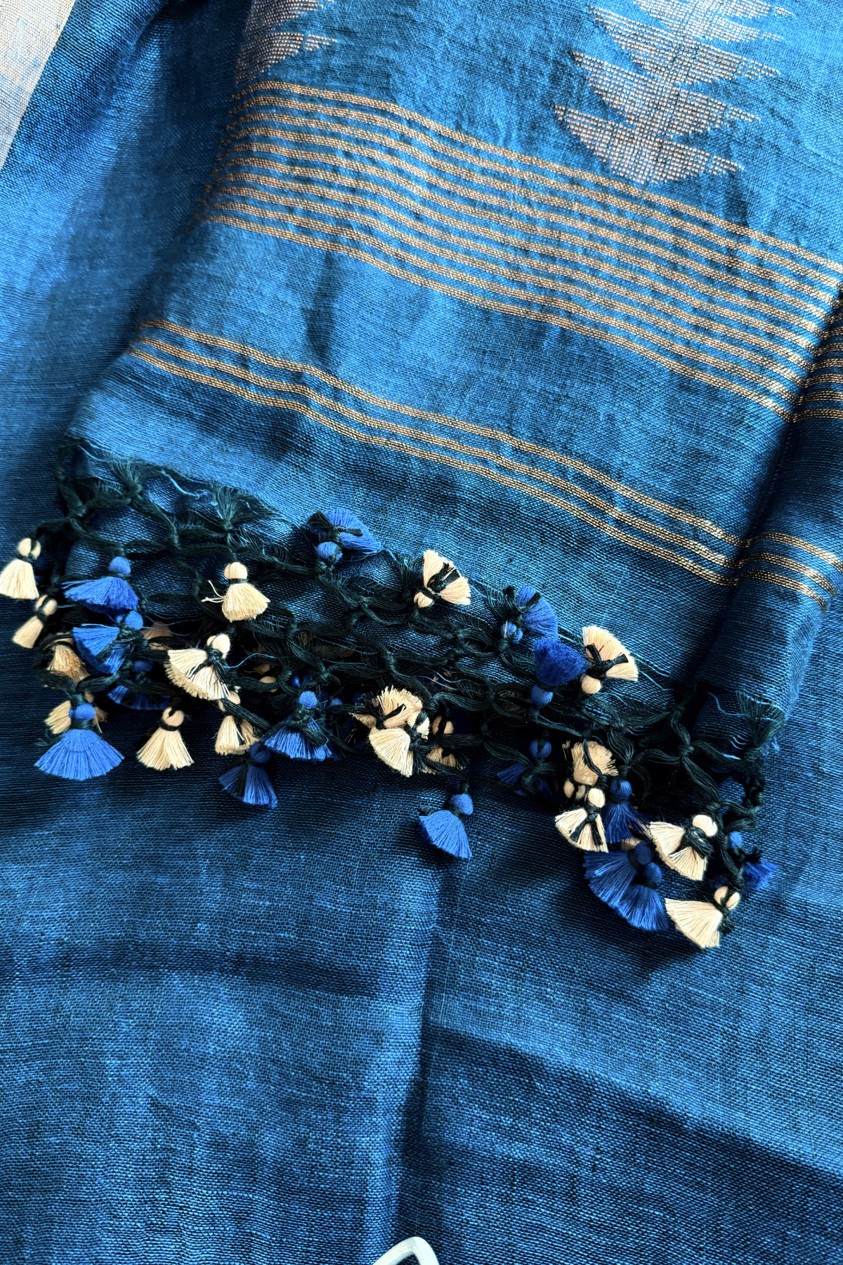 Jayshree Linen Jamdani 2 Pc Set – Blue