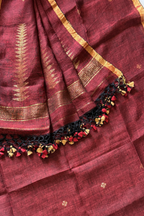 Jayshree Linen Jamdani 2 Pc Set –Red Maroon