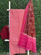 Handcrafted Ikkat Elegance – Pink & Maroonish Pink