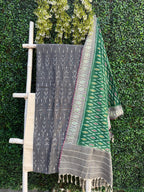 Handcrafted Ikkat Elegance – Grey & Green