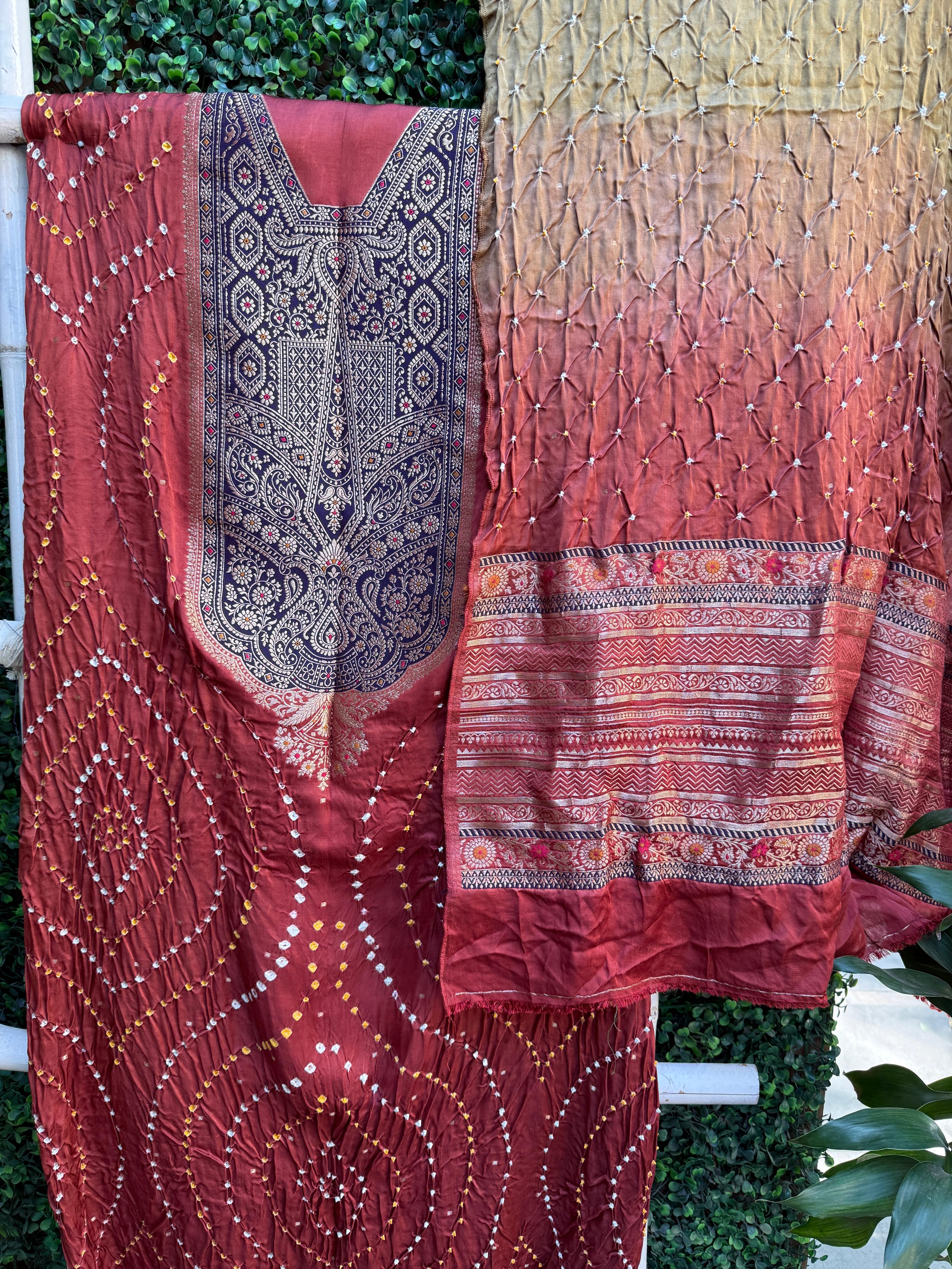 Carrot Beauty – Banarasi & Bandhej Ensemble