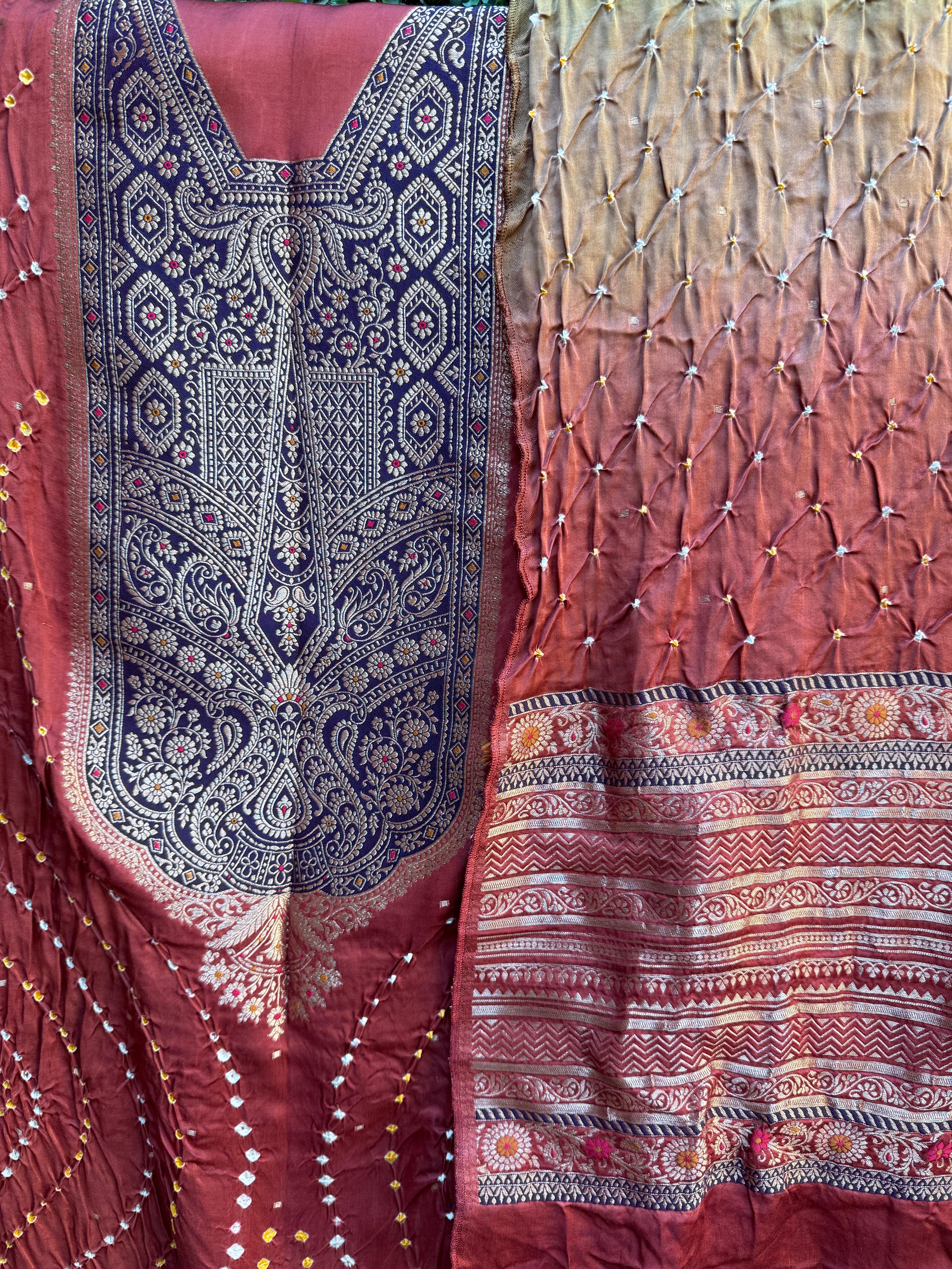 Carrot Beauty – Banarasi & Bandhej Ensemble