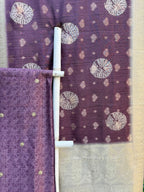 Pure Chanderi Silk Pastel Wine 3-Piece Suit