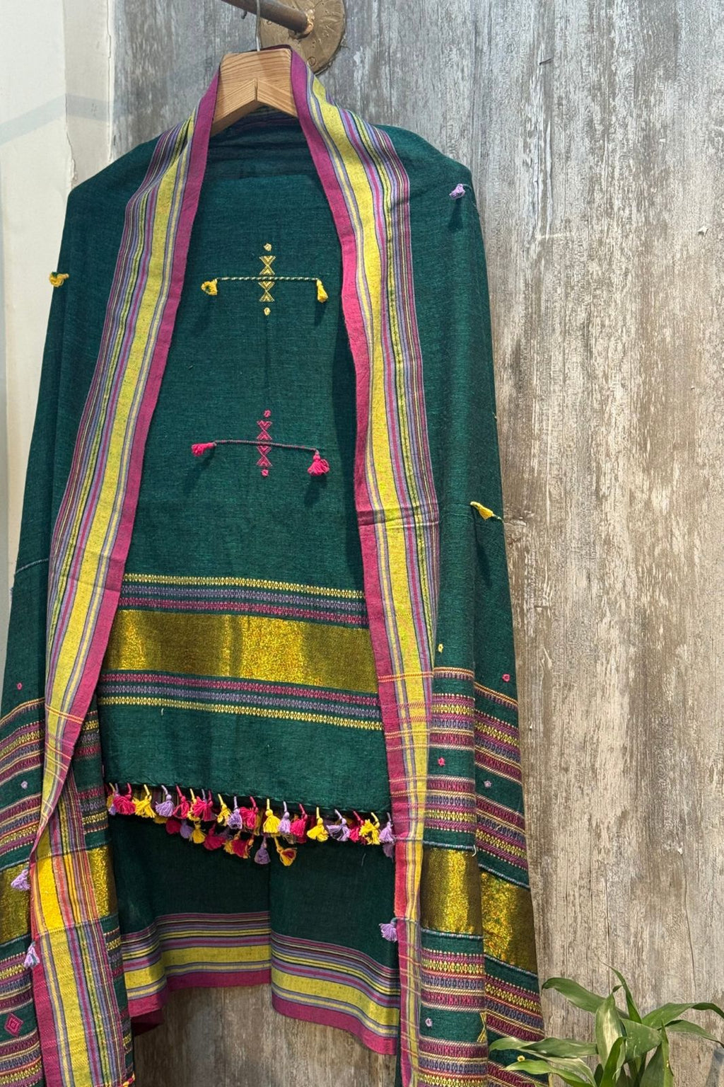 Dark Green Bhujodi Signature Dress