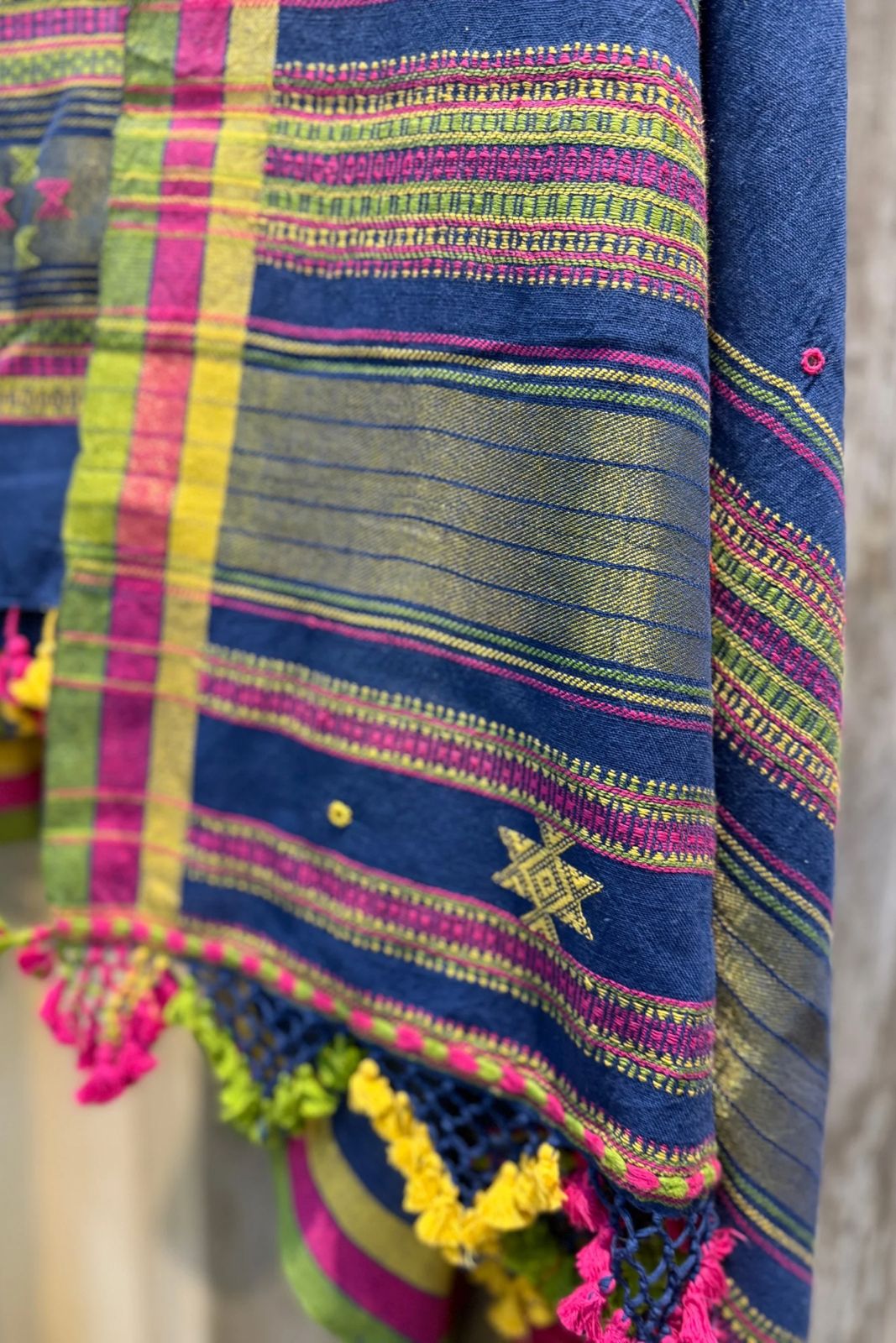 Blue-Wide Border Bhujodi Kala Handwoven Cotton Set