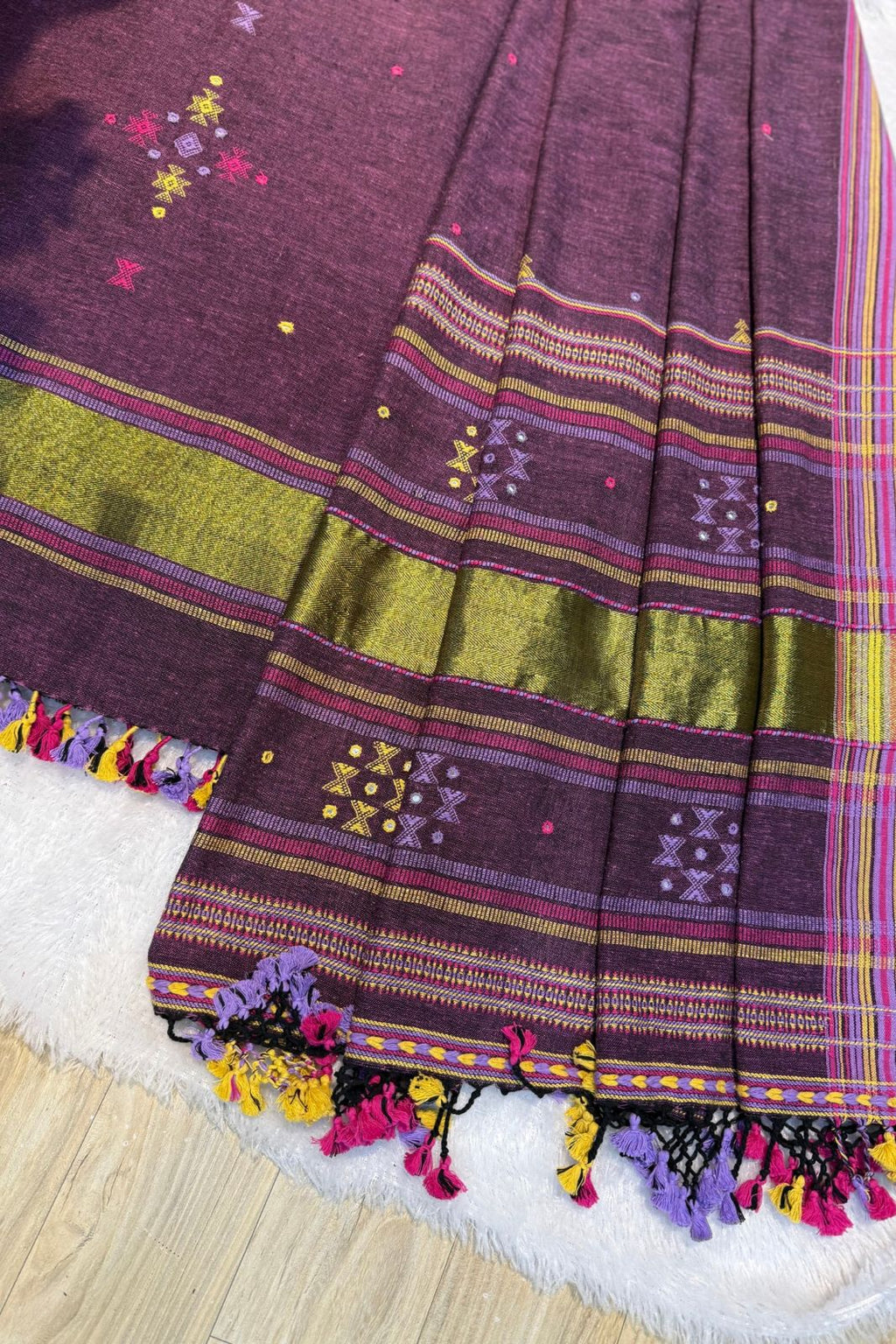 Pure Kala Cotton bhujodi - Purple