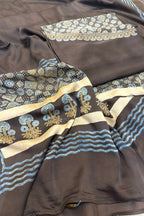 Pure Modal Satin 2-Piece Suit Set in Natural Ajrak Dye - Black