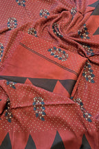 Pure Modal Satin 2-Piece Suit Set in Natural Ajrak Dye - Maroon
