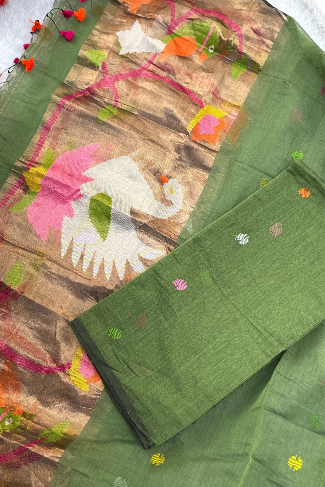 Paithani Jamdani Dress Suit - Green