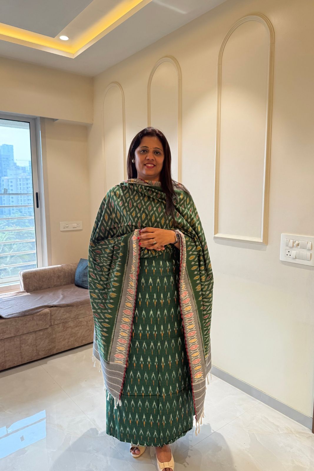 Handcrafted Ikkat Elegance – Green