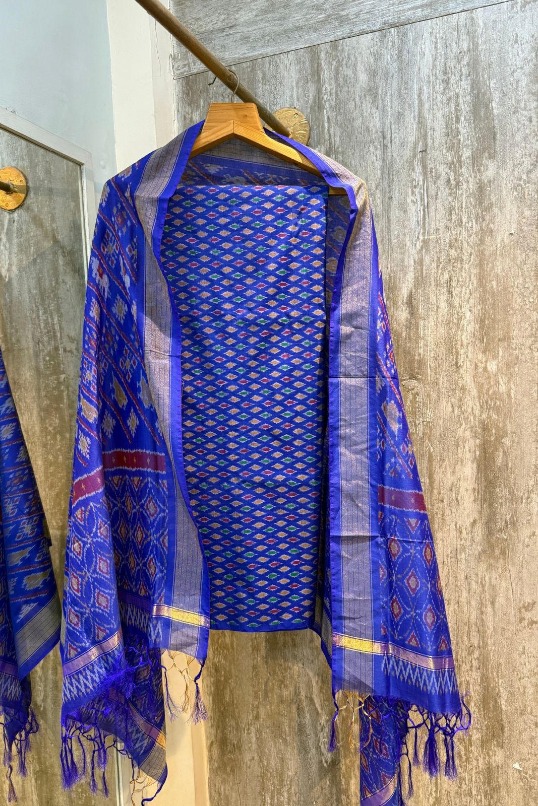 Sicco Ikkat Patola Premium 2-Piece Suit Set – Blue