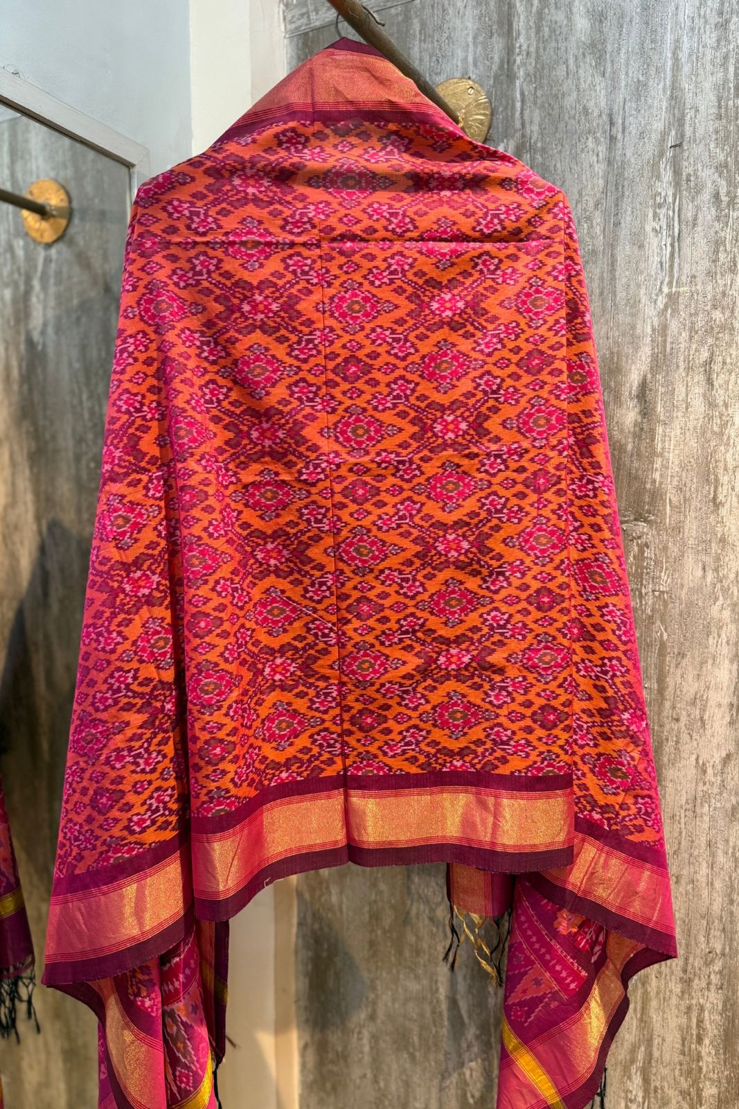 Sicco Ikkat Patola Premium 2-Piece Suit Set – Orange