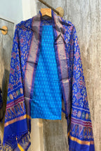 Sicco Ikkat Patola Premium 2-Piece Suit Set – Light Blue & Royal Blue