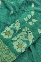 Bright Green Jamdani Linen Dress Suit