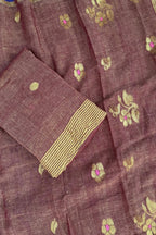 Linen Jamdani Wine 2-Piece Set