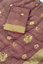 Linen Jamdani Wine 2-Piece Set