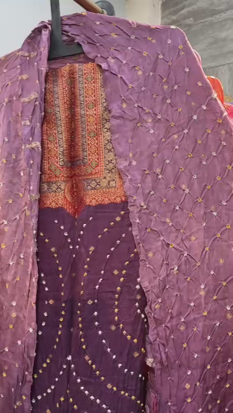 Royal Purple Banarasi Bandhej Collection