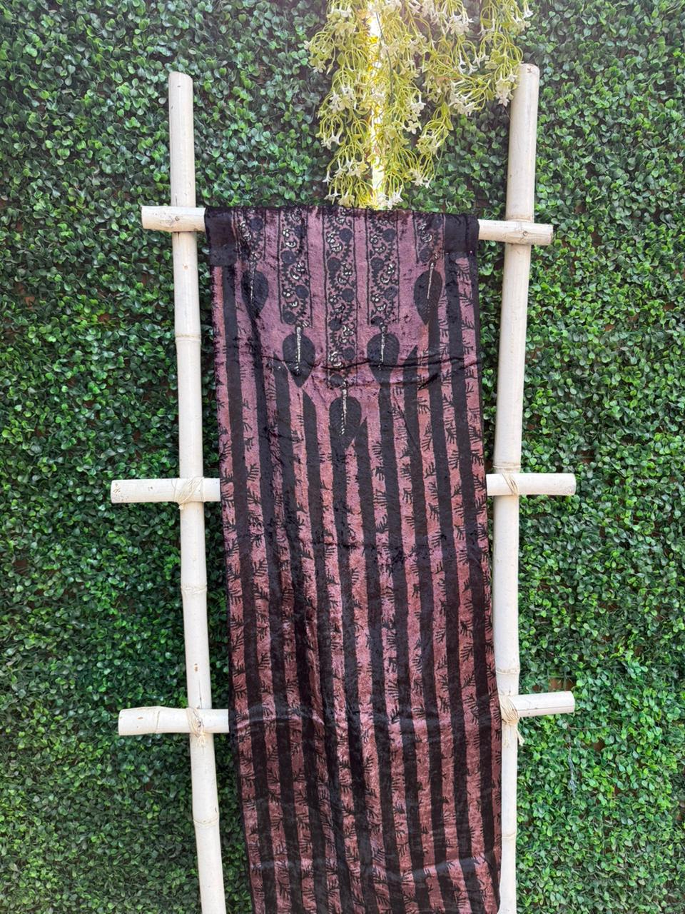 Pure Soft Velvet Ajrakh Neck-Design Kurta Material – 2.5 Meter