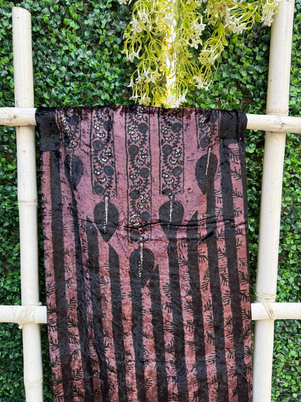 Pure Soft Velvet Ajrakh Neck-Design Kurta Material – 2.5 Meter